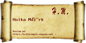 Holka Márk névjegykártya